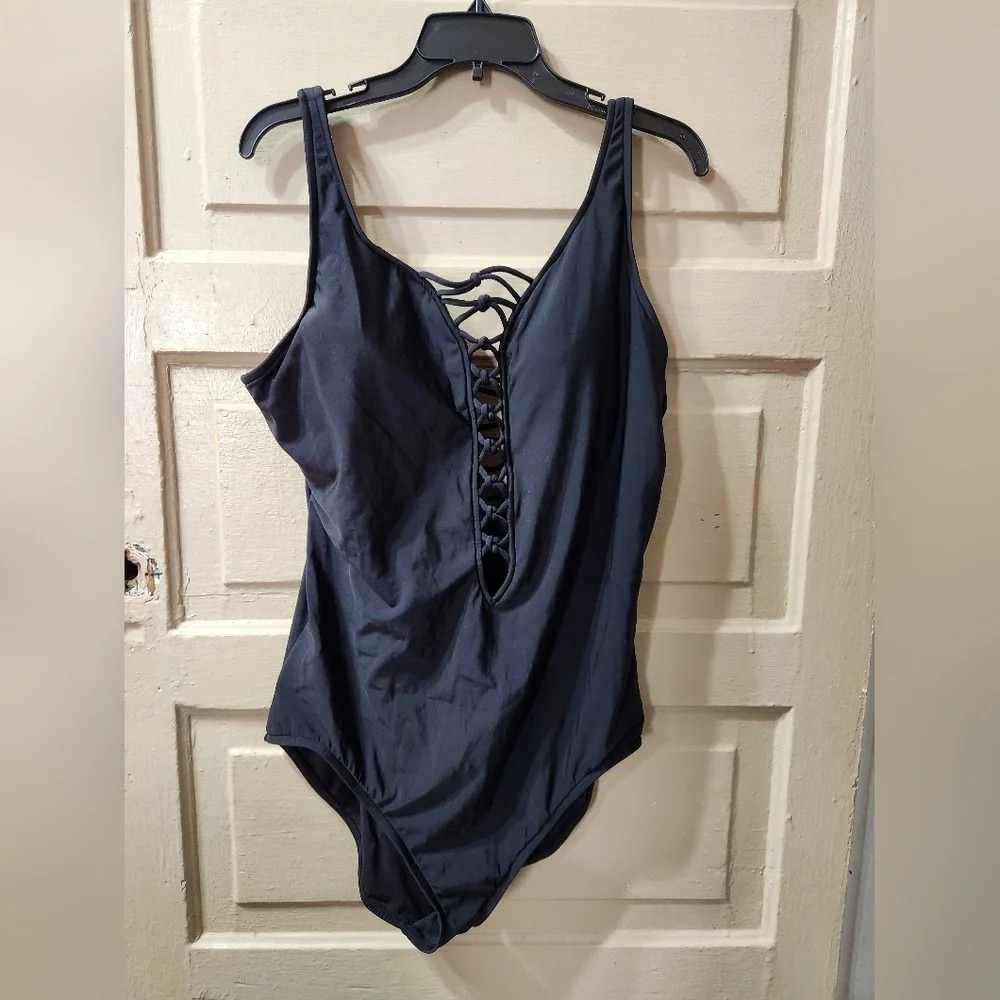 🌴Aqua Green Women's Lace Up One Piece Bathing Suit NWOT
